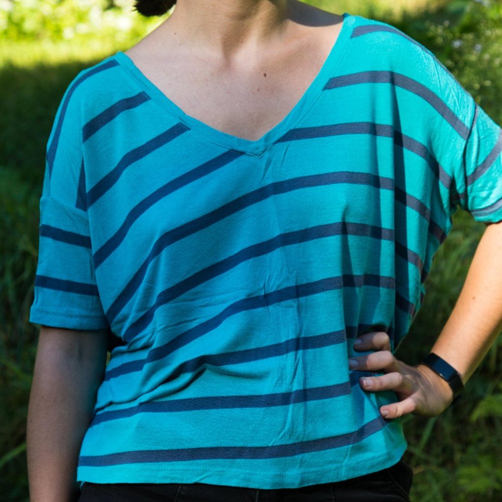 Check & Stripe Oversized Tee